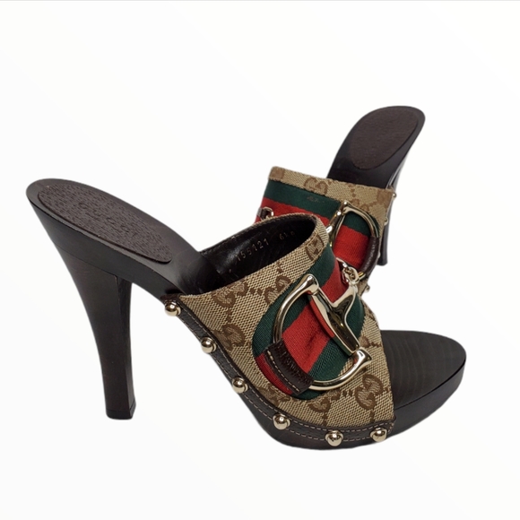 GUCCI HORSEBIT MULES CANVAS - Picture 13 of 16